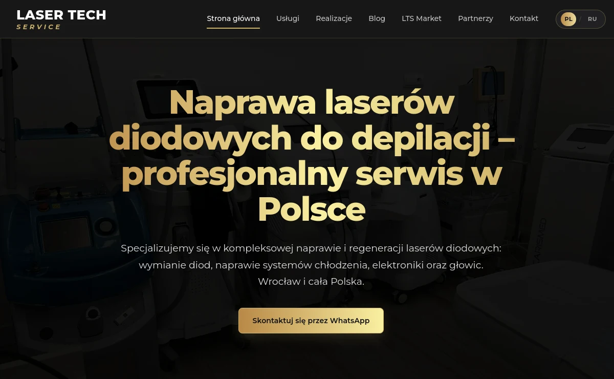 Головна сторінка сайту Laser Tech Service